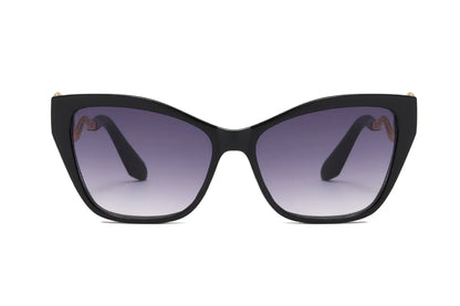 Retro Cat Eye Sunglasses with Metal Snake Temple Design | Trendy Party Shades