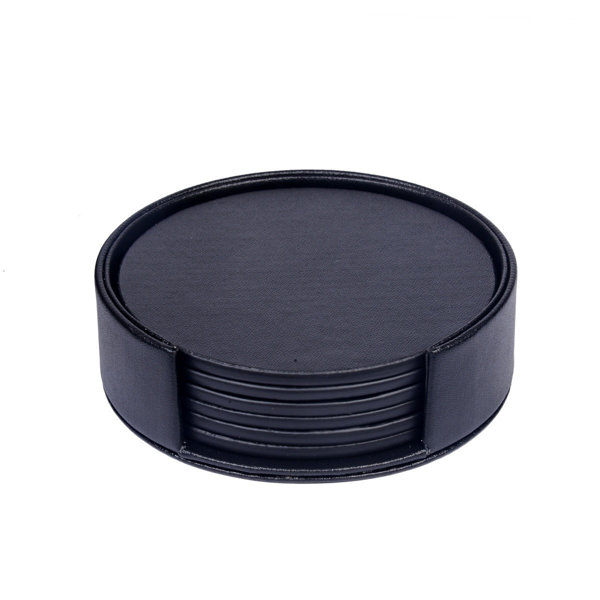 Elegant Round Marble Print Leather Coasters | Heat-Resistant Drink Mats for Home & Office