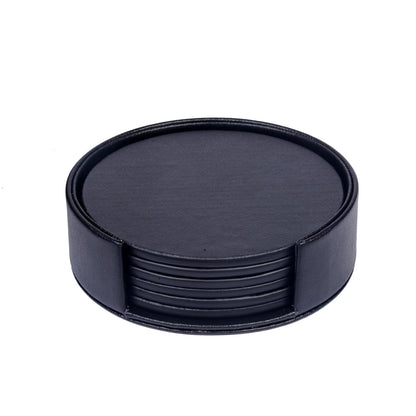 Elegant Round Marble Print Leather Coasters | Heat-Resistant Drink Mats for Home & Office