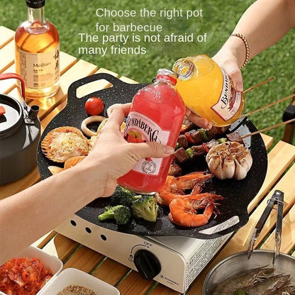 Korean Style Non-Stick Outdoor Camping Griddle BBQ Grill Pan