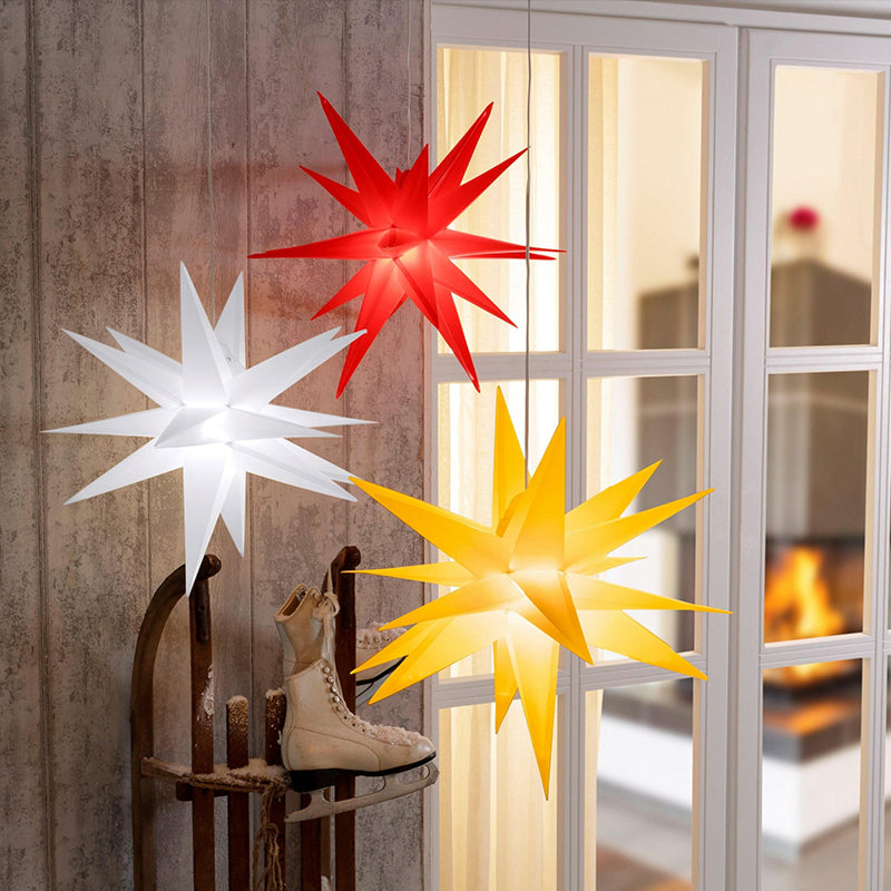 3D XXL LED Star Window Light (60cm) – Warm Glow | Hanging Christmas Decoration with Timer (IP44)