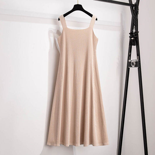 Elegant Sleeveless Knitted Maxi Dress - Comfortable Extra Large Summer Wear