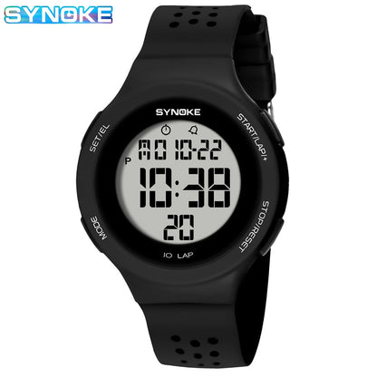 SYNOKE Thin LED Waterproof Electronic Watch - Fashionable Sports Watch for Swimming