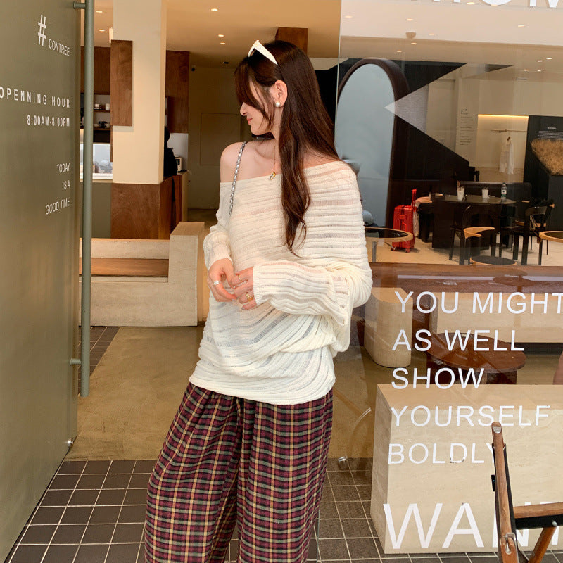 Lazy Chic Asymmetrical Cut-Out Knit Top – Unique One-Shoulder Long Sleeve Sweater for Women