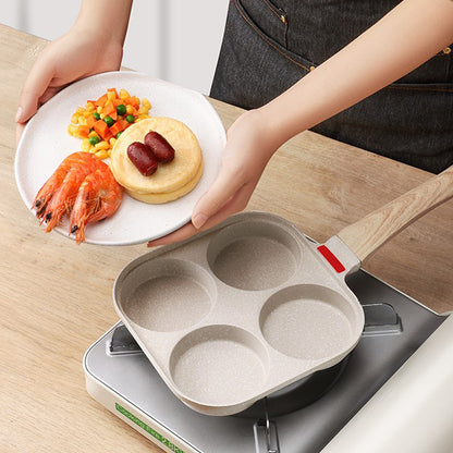 Non-Stick Four-Hole Household Breakfast Pan for Fried Eggs and Burgers