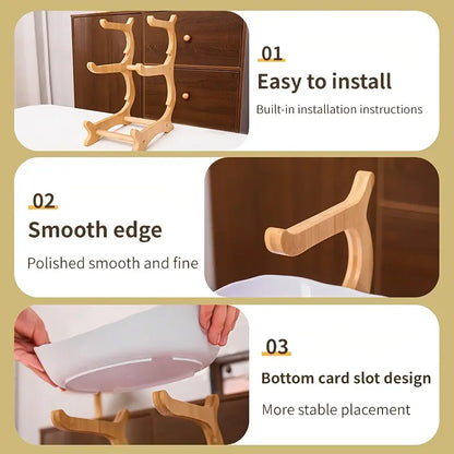 Elegant Double Layer Bamboo Fruit Bowl with Ventilation for Fresh Produce
