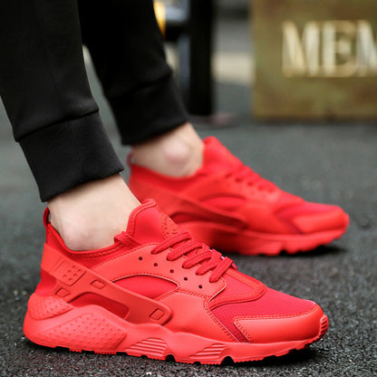 Ultra-Lightweight Vibrant Red Running Shoes – Breathable Mesh Sports Sneakers for Men & Women