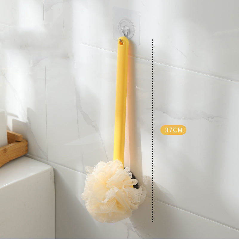 2-in-1 Long Handle Bath Brush with Loofah – Japanese Style Back Scrubber for Shower & Exfoliation