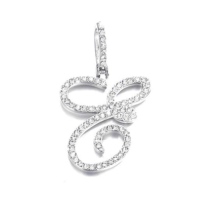 Iced Out Initial Letter Pendant Cuban Chain Necklace