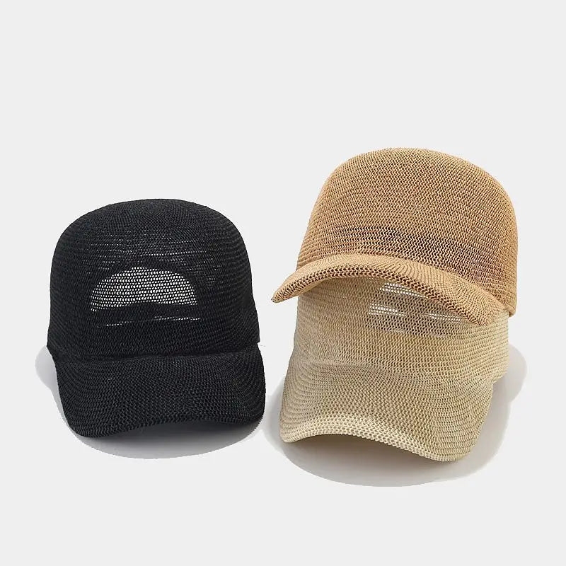 Summer Breathable Straw Baseball Cap - Lightweight Paper Grass Sun Hat for Women