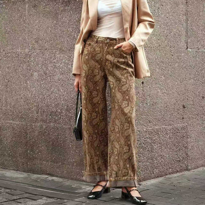 Women's Elegant Straight Tube Trousers - Slim Fit Retro Style Pants