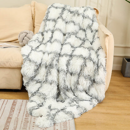 Colorful Rainbow Tie-Dye Plush Blanket – Ultra Soft Nordic Style Fuzzy Throw for Sofa, Office & Nap Time
