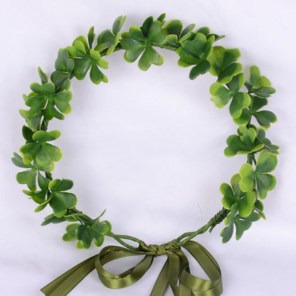 Boho Rustic Green Foliage Wreath with Ribbon Tie