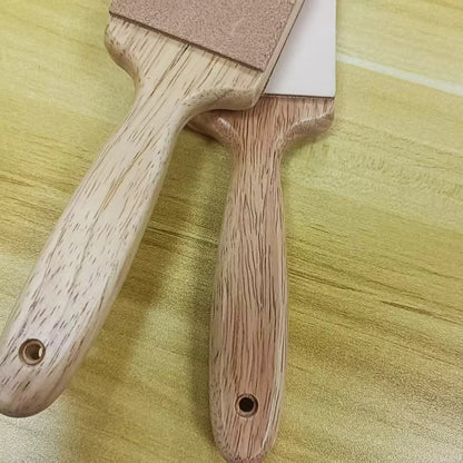 315mm Double-Sided Knife Sharpening Strop - Leather Polishing Belt with Composite Wooden Handle