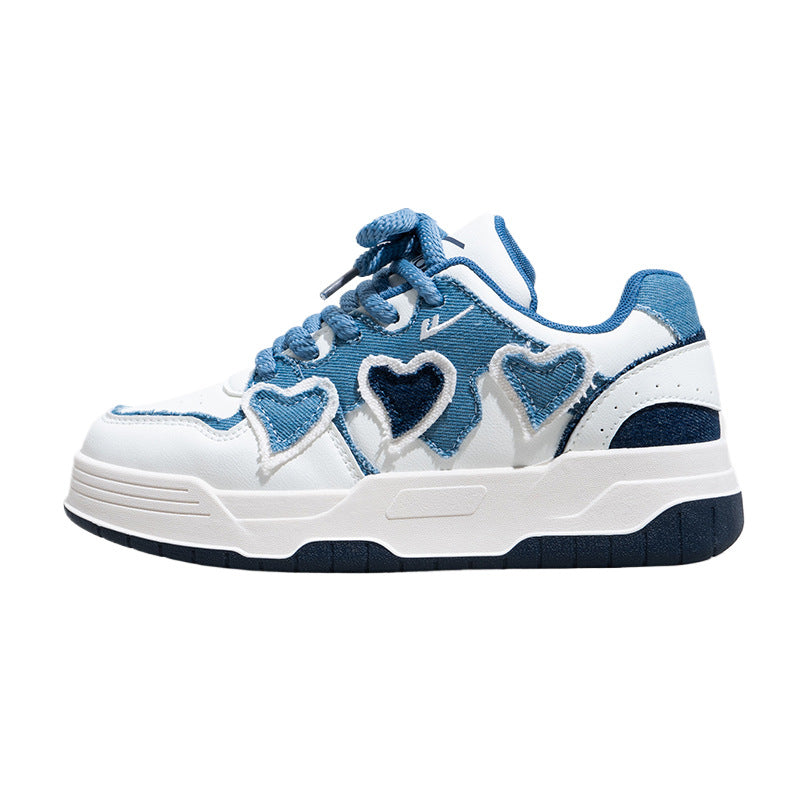 Women's Love Heart Dopamine Sneakers - Thick Soled Comfortable Fashion Shoes