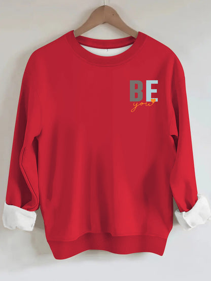 Letter love pattern printed hoodie