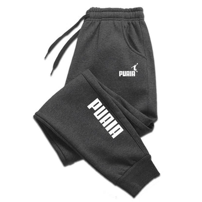Unisex Cotton Casual Long Sweatpants for Autumn and Winter Sports