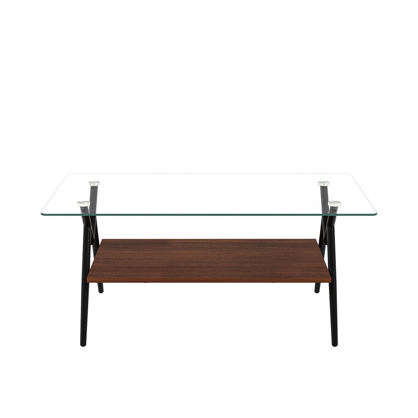 Modern Glass & Wood Accent Coffee Table