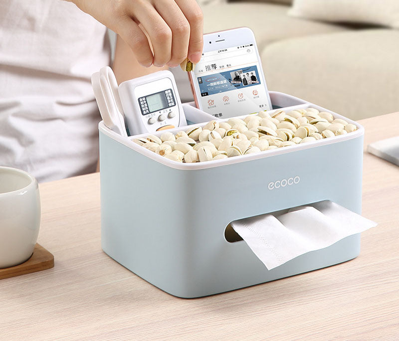 Multifunctional Desktop Tissue Box Cover – Stylish Paper Holder & Stationery Organizer for Home & Office