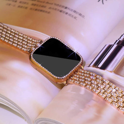 Women's Bling Rhinestone Band for iWatch Series 8 7 6 SE 5 3 - Elegant Metal Bracelet 40mm 41mm 44mm 45mm