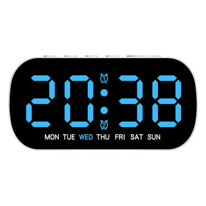 Modern LED Digital Clock with Temperature Display | Dual Alarm, Snooze Function, and 5-Level Brightness