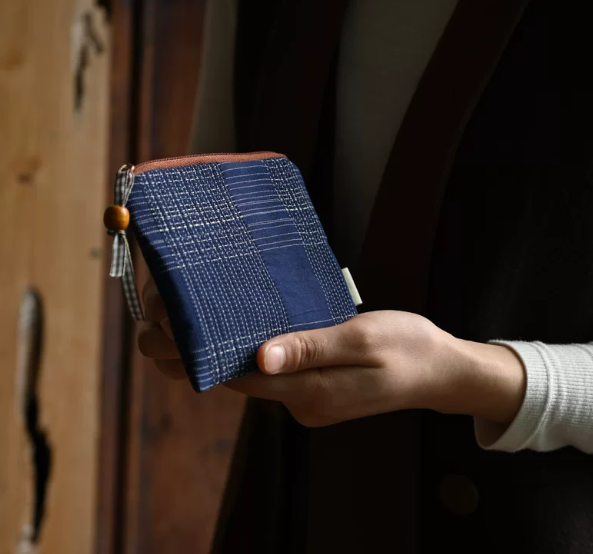 Minimalist Linen Cotton Mini Pouch and Zipper Wallet