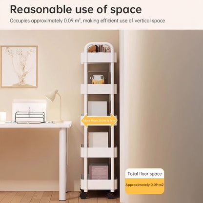 Multi-Layer Wheeled Utility Cart | Rolling Storage Shelf for Home, Kitchen, Bathroom (Snacks, Books)