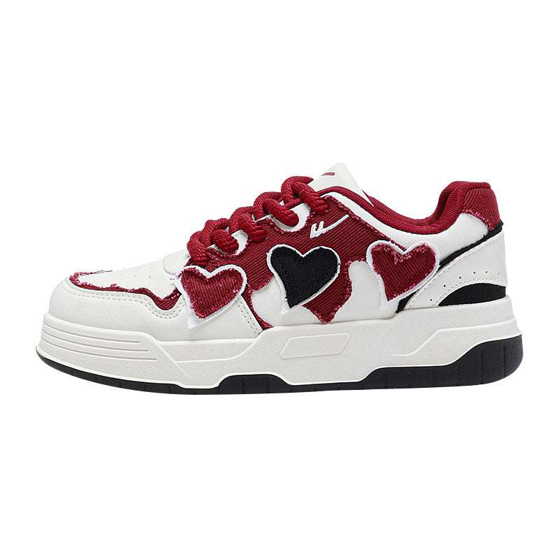 Women's Love Heart Dopamine Sneakers - Thick Soled Comfortable Fashion Shoes