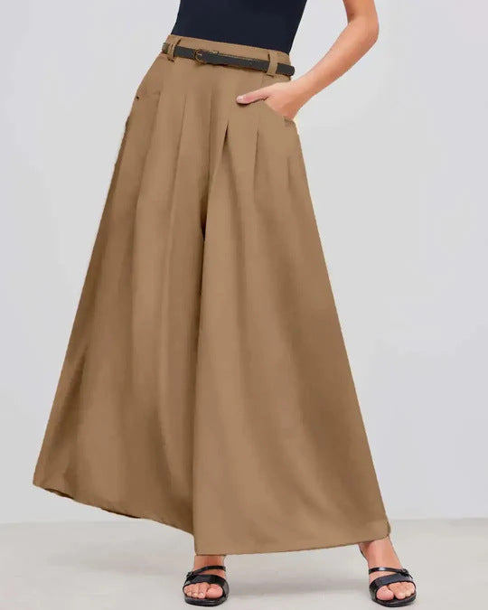 Elegant Wide-Leg Trousers - Casual Loose Fit Flowy Pants