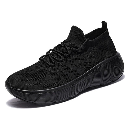 Unisex Casual Flyknit Socks Shoes with Thick Sole (Couple/Student Fashion)