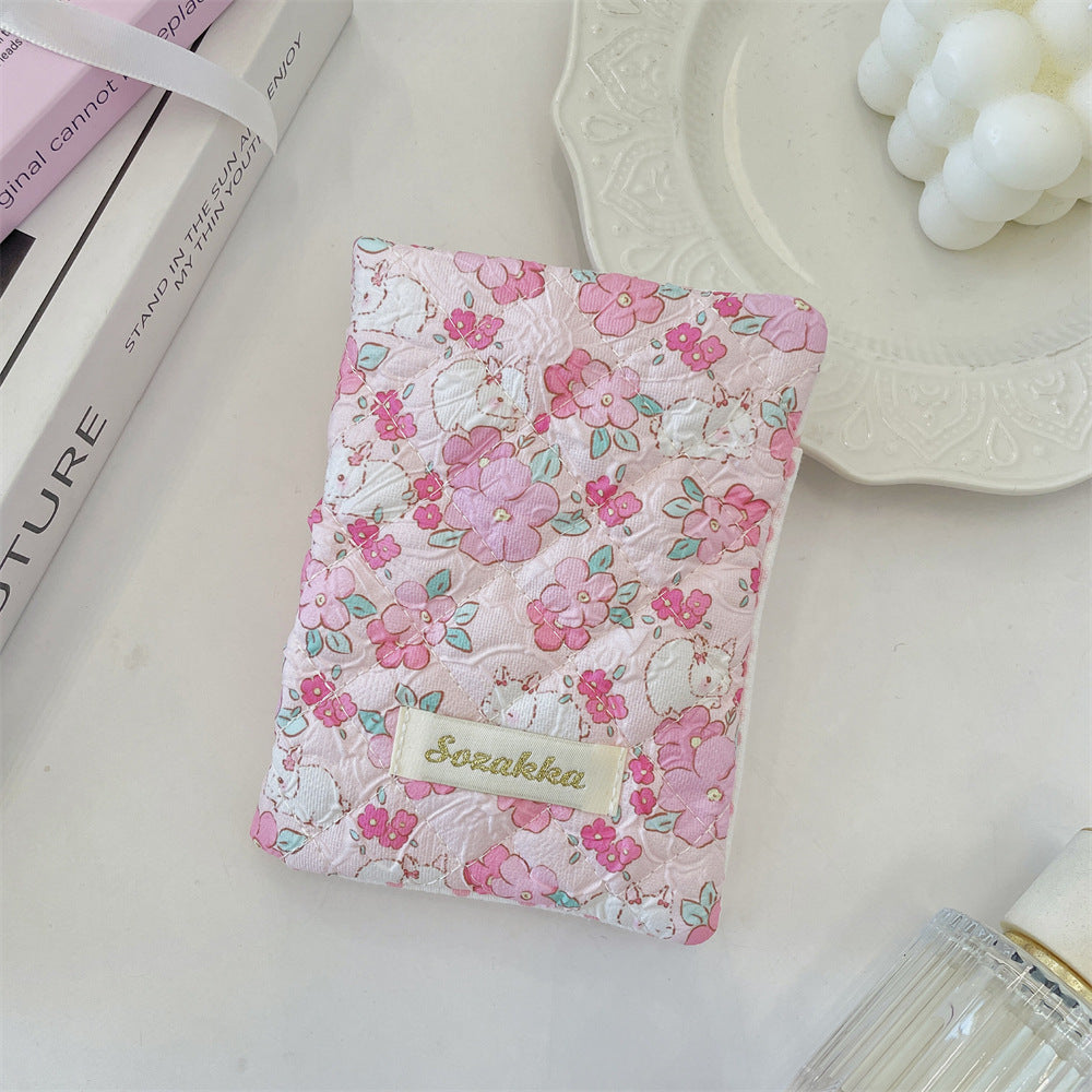 Cute Embossed Cartoon Passport Protection Cover - Quilted Fabric Travel Document Bag & Card Holder