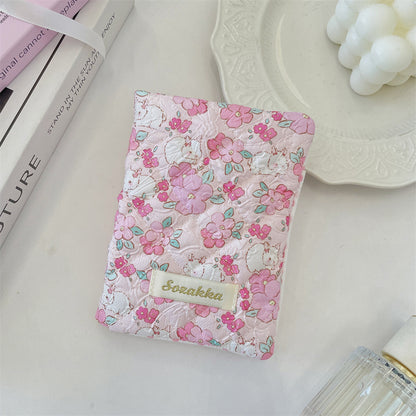 Cute Embossed Cartoon Passport Protection Cover - Quilted Fabric Travel Document Bag & Card Holder