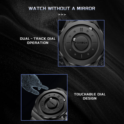 FOXBOX Men's High-Tech Magnetic Levitation Concept Watch (All Black).