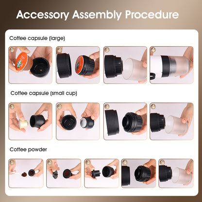 Portable Electric Espresso Machine - Small Wireless Capsule Coffee Maker for Travel & Office