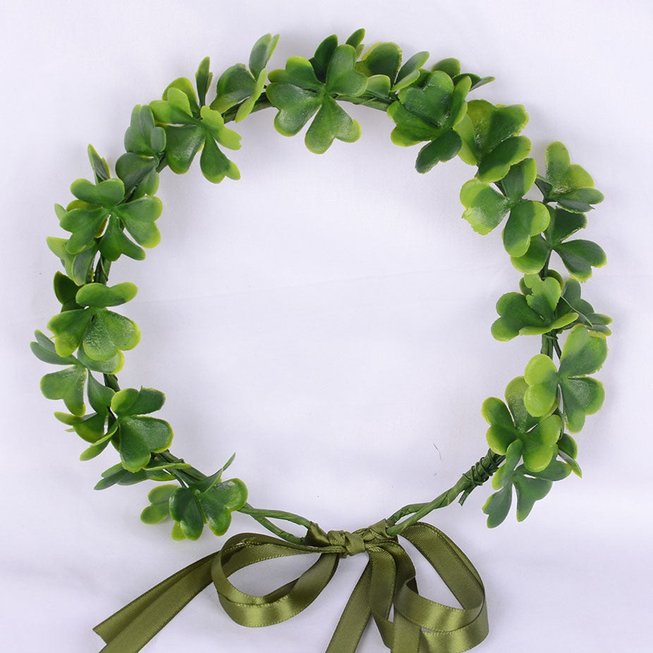 Boho Rustic Green Foliage Wreath with Ribbon Tie