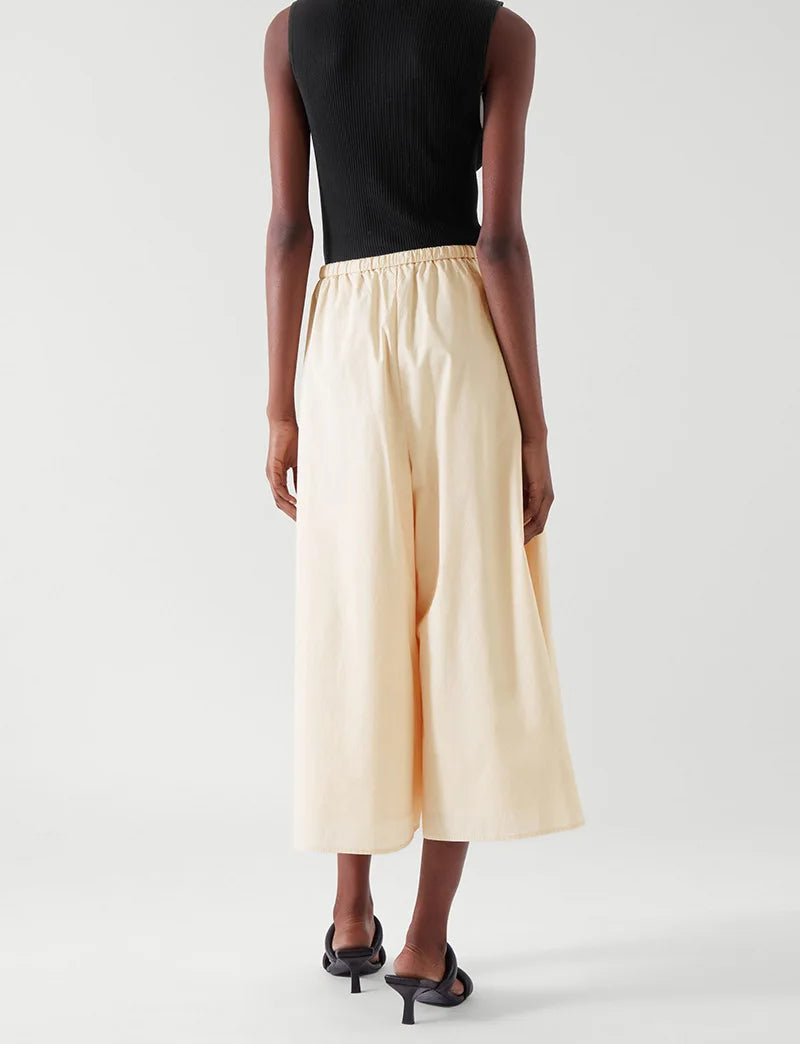 Women's 100% Cotton Wide Leg Pants - Breathable Loose Fit Summer Trousers