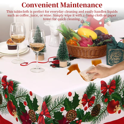 Festive Christmas Table Runner - Pine Holly Needle Holiday Dining Decor