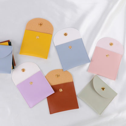 Colorful Faux Leather Jewelry Pouch / Travel Storage Bag with Buckle Closure