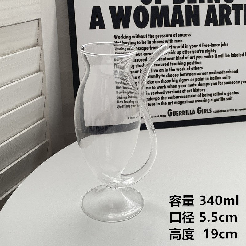 Creative Vampire Glass Cup with Built-in Drinking Straw