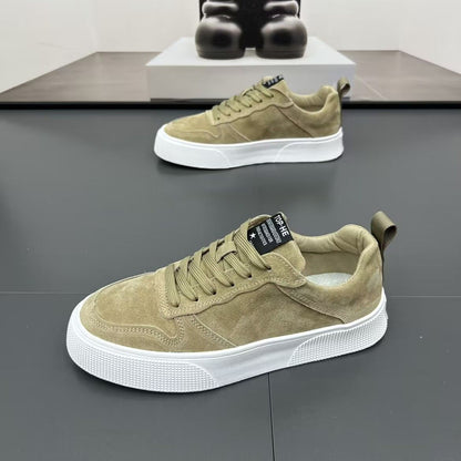 Men's Suede Casual Board Shoes - Comfortable Soft Sole Lightweight Sneakers