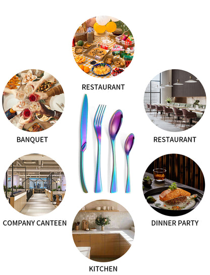 Premium Silverware Flatware Set with Steak Knife, Fork, and Spoon