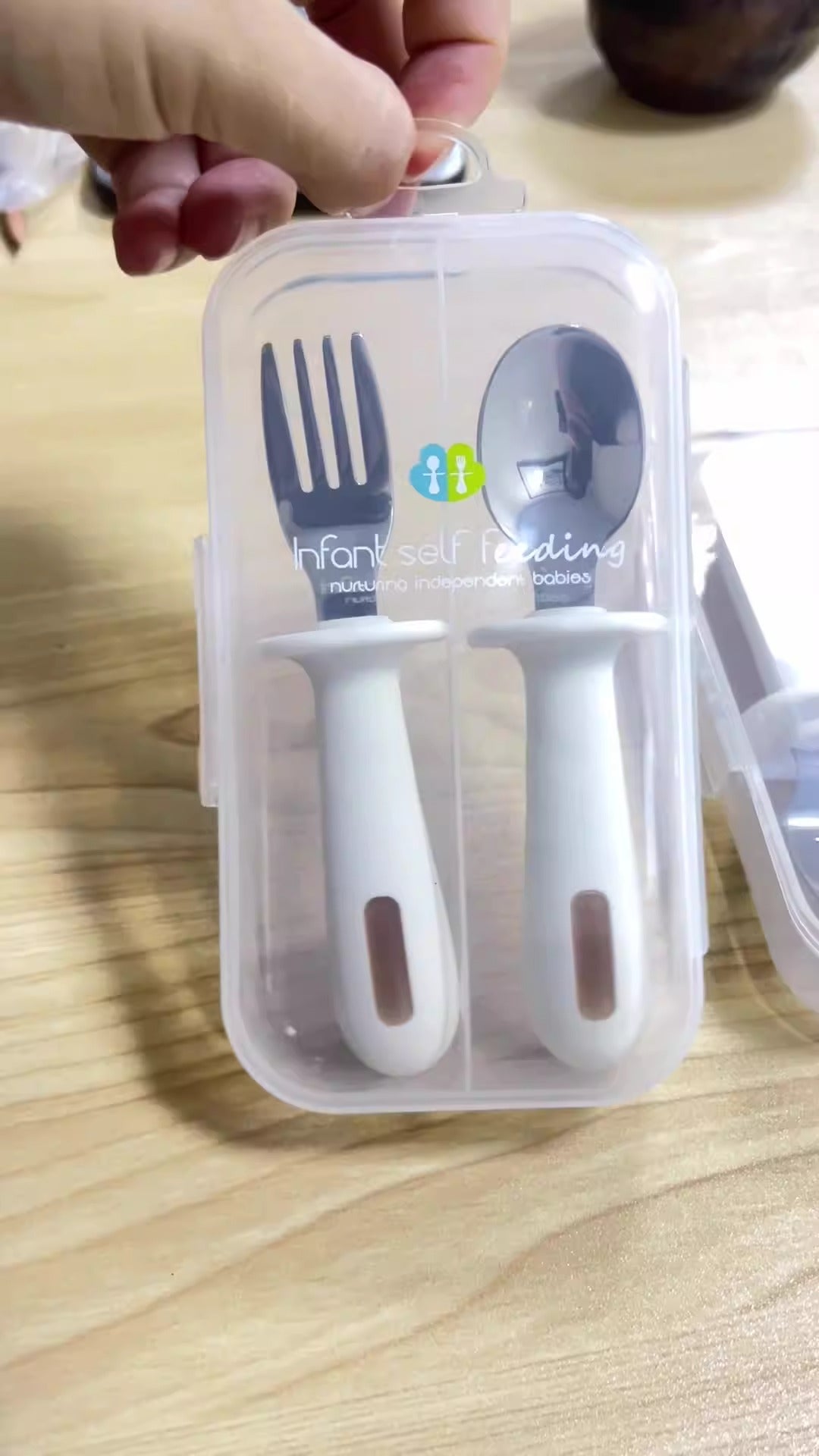 2-Piece Baby Feeding Set | PPSU Silicone & Stainless Steel Self-Feeding Utensils for Toddlers