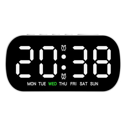 Modern LED Digital Clock with Temperature Display | Dual Alarm, Snooze Function, and 5-Level Brightness