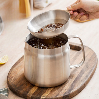 304 Stainless Steel Oil Filter Pot & Frying Basket Set