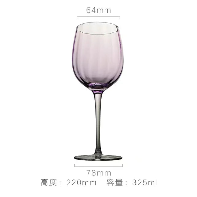 Luxury Lavender Crystal Wine Glass & Champagne Goblet Set | Nordic Style