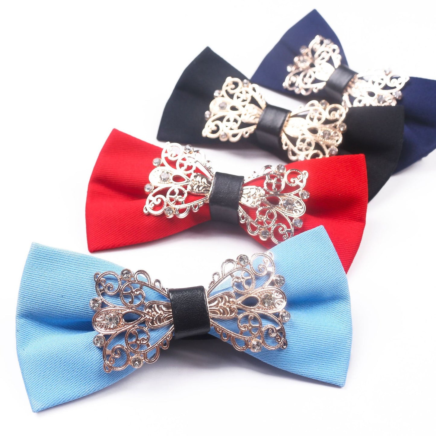 Luxury Metal Diamond Bow Tie for Men - Elegant Red Carpet Party Wear