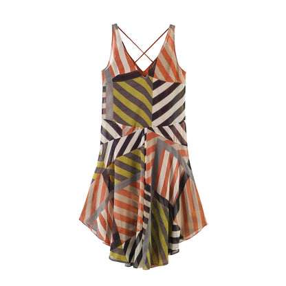 Trendy Spicy Girl Patchwork Printed Dress - Sexy Cross-Back Sleeveless Summer Maxi Skirt for Women