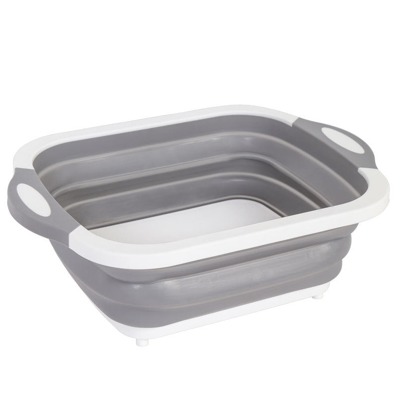 3-in-1 Multifunctional Folding Chopping Board - Collapsible Kitchen Sink Drain Basket & Vegetable Washing Tub