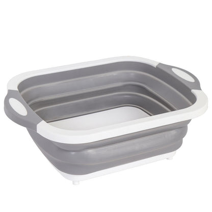 3-in-1 Multifunctional Folding Chopping Board - Collapsible Kitchen Sink Drain Basket & Vegetable Washing Tub