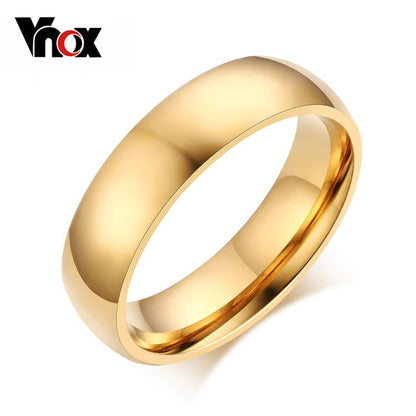 Vnox 6mm Classic Plain Polished Wedding Ring / Simple Comfort Fit Stainless Steel Band for Men and Women